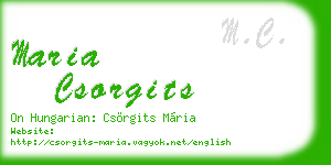 maria csorgits business card